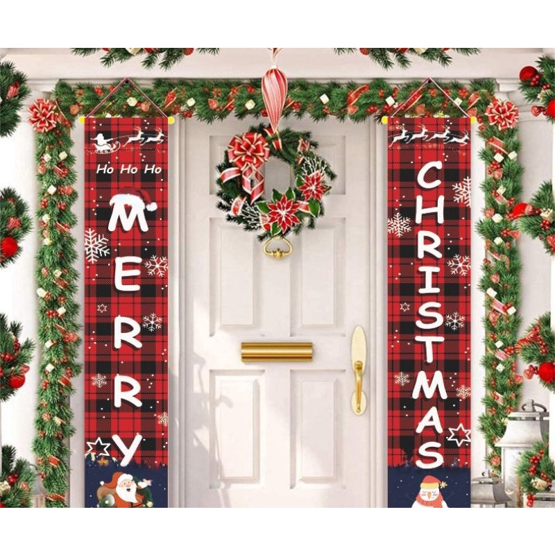 ม่านคริสมาส-คริสมาสห้อยหน้าประตูบ้าน-ประตูห้อง-หรือตกแต่งต้อนรับ-ราคานี้ได้1คู่ตามรูป