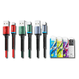 โปรโมชั่น : มีโค้ดรับเงินคืน✅ HOCO HK38 สายชาร์จไนล่อนถัก หัวหุ้มเกราะ ทนต่อการหักดัดงอกระชาก จ่ายไฟ 3A สำหรับ iOS Micro TC