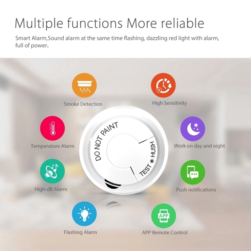 เครื่องตรวจจับควันไฟแบบ-wifi-เซนเซอร์ตรวจจับอัคคีภัยอัจฉริยะ-ระบบรักษาความปลอดภัยแบบไร้สาย-life-tuya-แอพควบคุม-cuul
