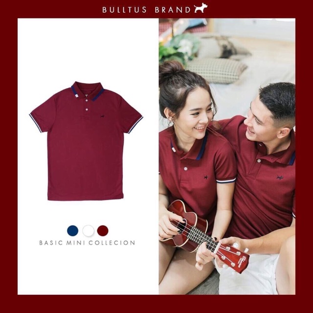 เสื้อโปโล-bulltus-สีแดงเลือดหมู-มีเก็บเงินปลายทาง