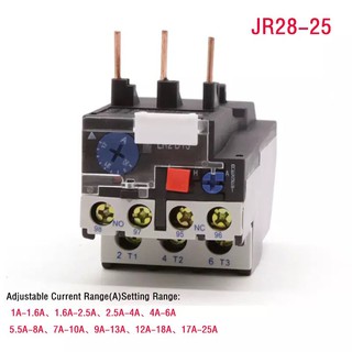 ภาพหน้าปกสินค้าโอเวอร์โหลด รีเลย์ JR28-25 รีเลย์ 1.6A 2.5A 4A 6A 8A 10A 13A 18A 25A  Overload Current สำหรับ แมกเนติก CJX2 ที่เกี่ยวข้อง