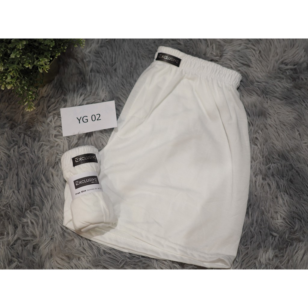 boxer-exclusive-บ็อกเซอร์-ผ้ายืด-นิ่ม-นุ่ม-เบาสบายมากๆ-สีพื้น-เซ็ต-6-ตัว-ส่งฟรี-ไซส์-f-เอว-25-36