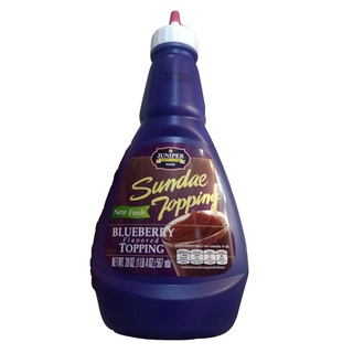 Juniper Sundae Topping จูนิเปอร์ ซันเดย์ ท็อปปิ้ง ไซรัปท็อปปิ้ง รสบลูเบอรรี่ Blueberry Topping 500 กรัม