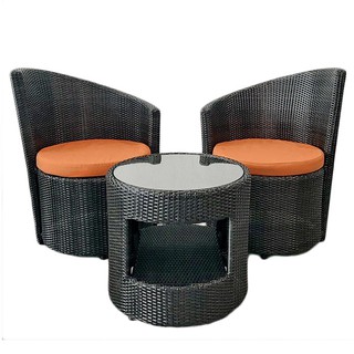 ชุดโต๊ะเก้าอี้สนาม ชุดสนาม 2 ที่นั่ง IVY COFFEE สีน้ำตาล เฟอร์นิเจอร์นอกบ้าน สวน อุปกรณ์ตกแต่ง 2-SEAT PATIO SET IVY COFF