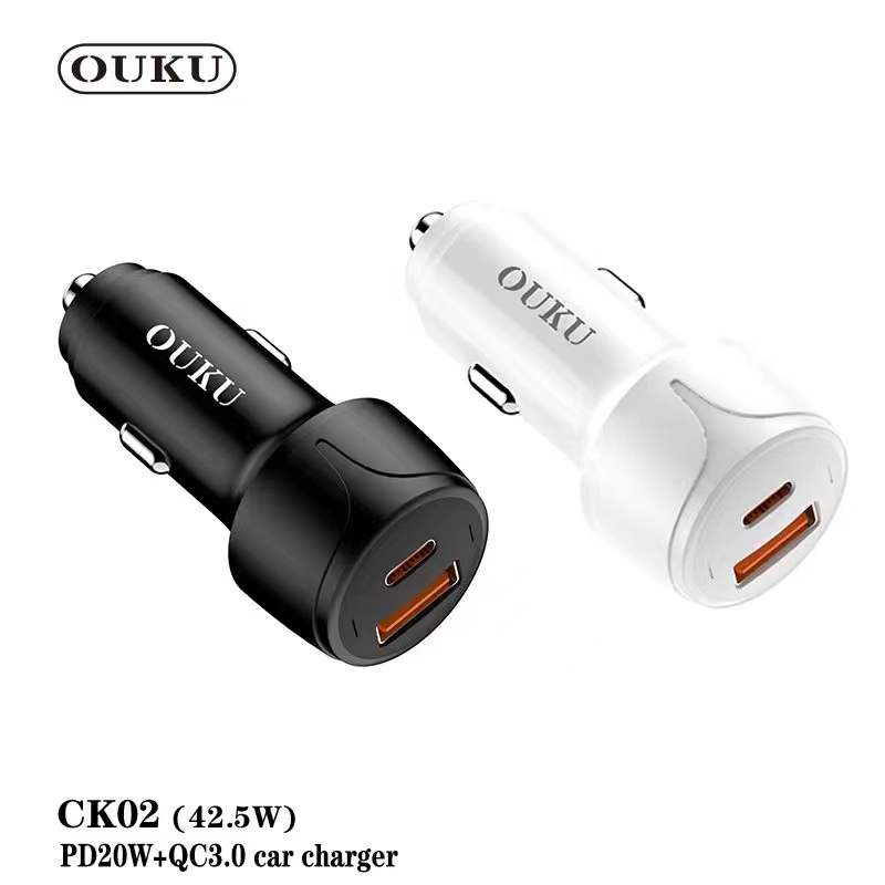 ouku-ck02-ที่ชาร์จแบตในรถ-ชาร์จเร็ว-usb-car-chargerหัวชาร์จ-อะแดปเตอร์-ชาร์จในรถ-1ช่อง-usb-22-5w-type-c20w-qc02-พร้อมส่ง