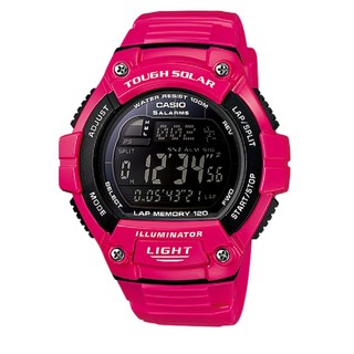 Casio Standard  นาฬิกาข้อมือผู้ชาย สายเรซิน รุ่น W-S220C-4BVDF - สีชมพู