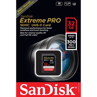 ภาพขนาดย่อของสินค้าSanDisk 32GB Extreme PRO SDHC (300MB/s)
