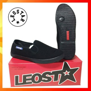 LEO 109 รองเท้ากังฟูหญิง ชาย รองเท้าผ้าใบแบบสวม LEO GROUP ไซร์ 36-42 สี ดำ