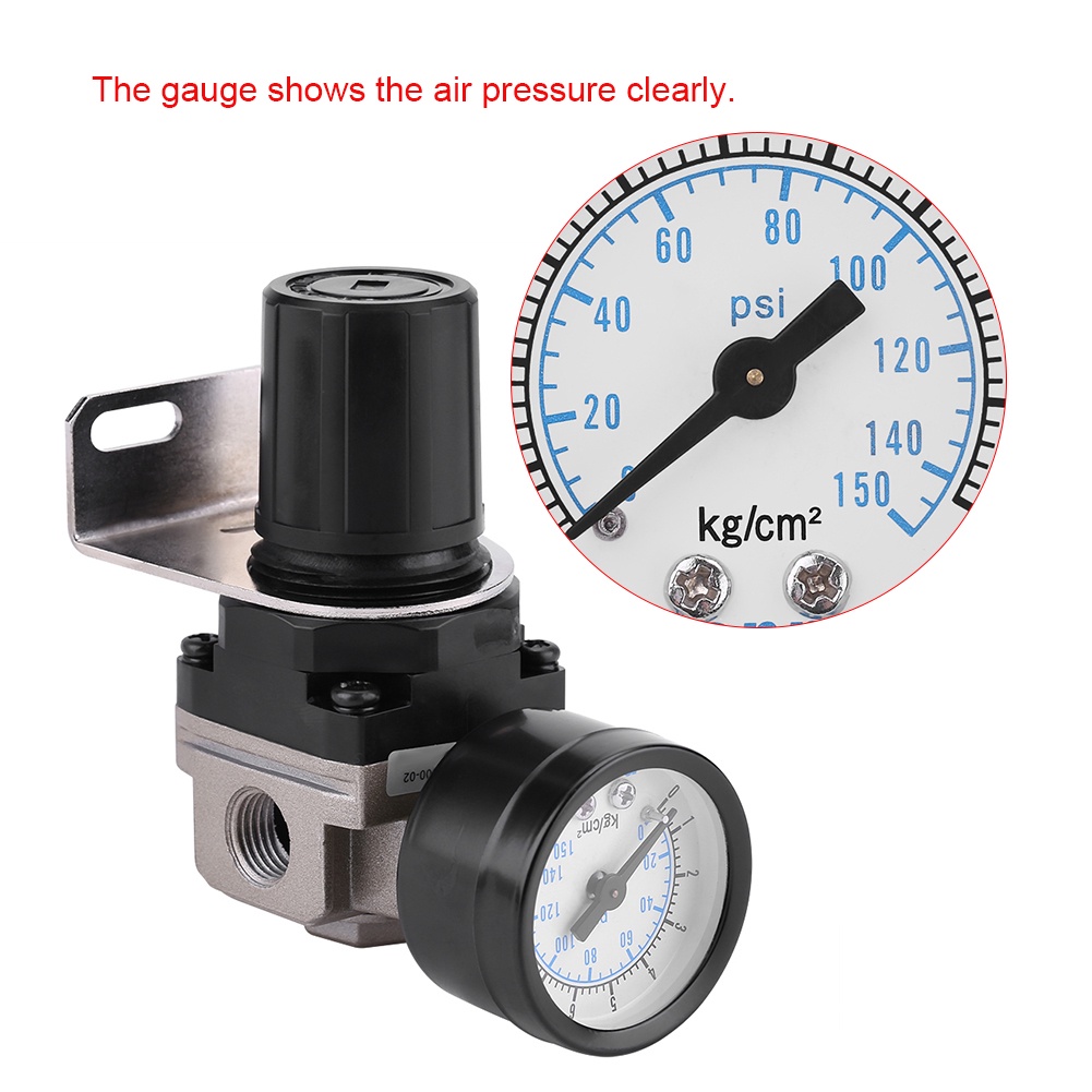 คำอธิบายเพิ่มเติมเกี่ยวกับ สินค้า Dificuu นิวเมติก Regulator ปรับความดันอากาศคอมเพรสเซอร์ควบคุมวาล์วเกจ G1/4 ตัวตั้งลม ตัวปรับแรงดันลม 1/4" พร้อมเกจ์ รุ่น Pressure Regulator Valve ตัวปรับคุณภาพลม AR ( Air Regulator )