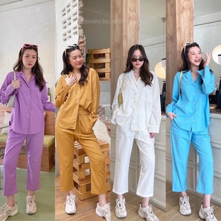 📣📣Basic ลินิล 💜🤍🧡💙(680฿ฟรีส่ง) เซ็ทลินิลรุ่นเบสิค เนื้อผ้าลินิลผสมคอตตอนจะไม่แข็งมาก tshop tshoppppp