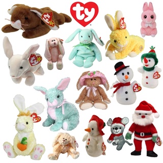 ภาพขนาดย่อสินค้าตุ๊กตาทีวาย TY Beanies Babies Classic กระต่าย เด็ก ผี ฮาโลวีน ซานต้า ตุ๊กตาหิมะ Snowman ก้นถ่วง ขนาด 7 นิ้ว ป้ายห้อย