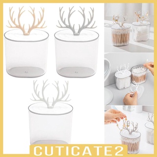[cuticate2] ที่ใส่สําลี พร้อมฝาปิด พลาสติก สําหรับห้องน้ํา ระเบียง