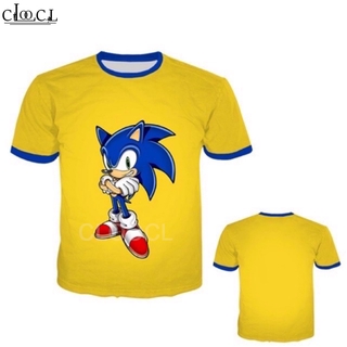 CLOOCL Cartoon Sonic The Hedgehog T-Shirts 3D Print Summer Casual Men Tops