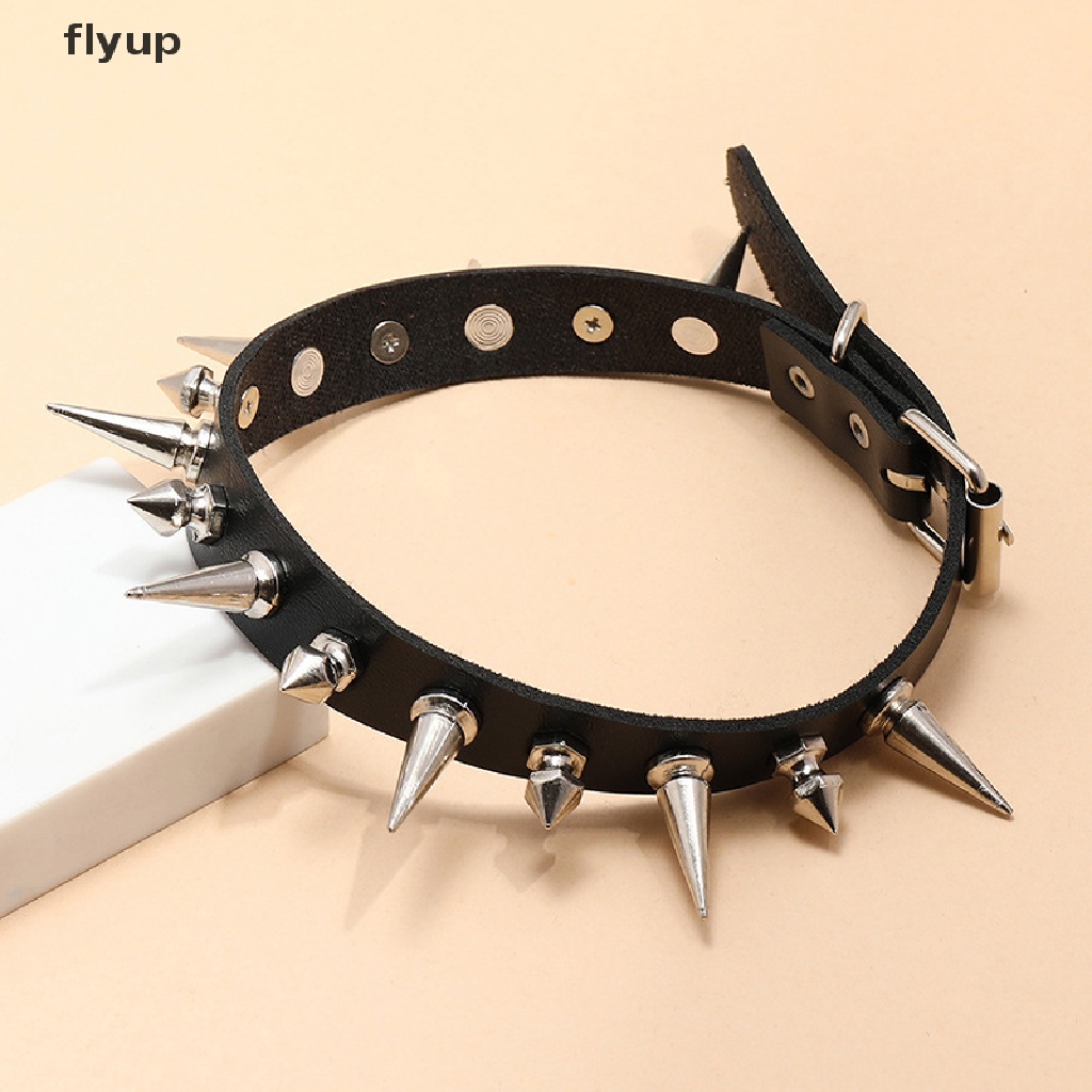 flyup-สร้อยคอโชคเกอร์หนังเทียม-สไตล์พังก์