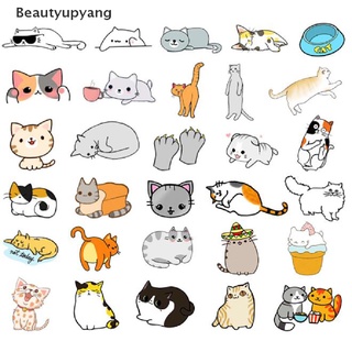 [Beautyupyang] สติกเกอร์ ลายการ์ตูนแมวน่ารัก กันน้ํา สําหรับติดตกแต่งคอมพิวเตอร์ โน้ตบุ๊ก แก้วน้ํา 50 ชิ้น ต่อถุง