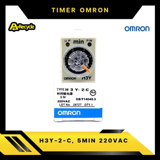 OMRON H3Y-2-C, 5MIN 220VAC TIMER Relay omron 2 contact  8 ขา