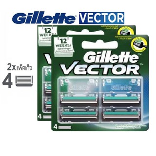 ภาพหน้าปกสินค้า(ใช้โค้ด DETJUN50 ลด 50% สูงสุด 30 บาท)ps456shop : 8 ชิ้น Gillette Vector ยิลเลตต์ เวคเตอร์ พลัส ใบมีดโกน แพ็ค 4 x2 p&g ที่เกี่ยวข้อง