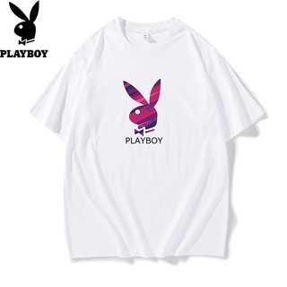 [S-5XL] Playboy เสื้อยืดแขนสั้น ทรงหลวม เข้ากับทุกการแต่งกาย สไตล์สปอร์ต แฟชั่นสําหรับผู้ชาย