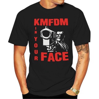 [S-5XL]เสื้อยืดลําลอง แขนสั้น คอกลม พิมพ์ลายการ์ตูน Kmfdm In Your Face Concert Tour สไตล์วินเทจ สําหรับผู้ชาย 1995 39494