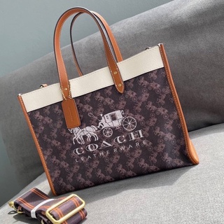 COACH C8458 FIELD TOTE WITH HORSE AND CARRIAGE PRINTAND CARRIAGE BADGE