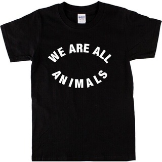 เสื้อยืดลําลอง ผ้าฝ้าย แขนสั้น พิมพ์ลาย We Are All Animals Protest Vegan Vegetarian Rights สําหรับผู้ชาย
