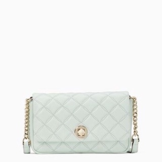 พร้อมส่ง!!! Kate Spade Natalia Quilted Flap Turnlock Crossbody Bag Crystal Blue NWT