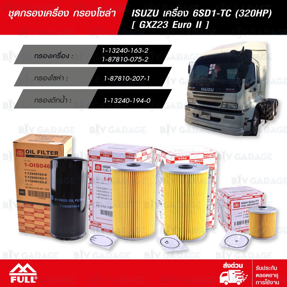 full-ชุดกรองเครื่อง-กรองโซล่า-isuzu-เครื่อง-6sd1-tc-320hp-gxz23-euro-ii-1-ois046-1-ois003-1-fis433-1-fis026