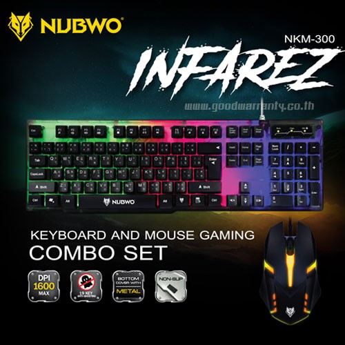 ภาพสินค้าพร้อมส่ง Nubwo รุ่น NKM-300/ NKM-623/ NKM-631/ GMK-712/ nkm-628 / nkm-250 Keyboard Mouse คีย์บอร์ดมีไฟ เมาส์มีไฟ จากร้าน th_31107616 บน Shopee ภาพที่ 6