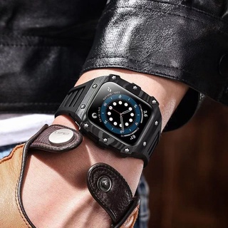 💞Hot sale💞เหมาะสำหรับ Apple iwatch S7/6/5/4/se Apple watch strap case modified carbon fiber protective cover