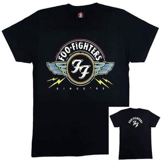 Foo Fighters ตั้งแต่ 95 100% ผ้าฝ้ายเสื้อยืดวงร็อคแขนสั้นขนาด XS-4XL ][(