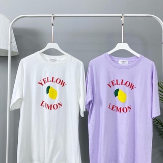 【Hot】เสื้อยืด oversize สกรีนลายเลม่อน 🍋 (ผ้าคอตตอน)