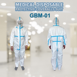 สินค้า ชุด PPE GBM-01 มีแถบเย็บปิดรอยตะเข็บ สำหรับบุคคลากรทางการแพทย์