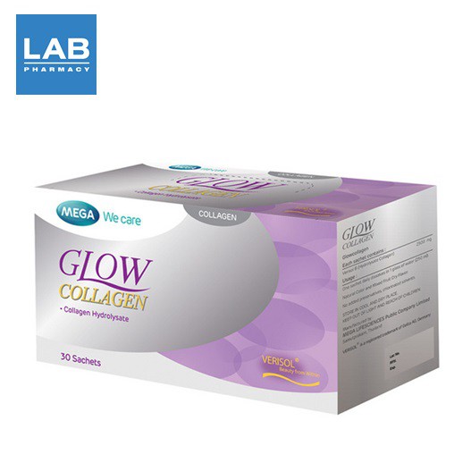 ราคาและรีวิวMEGA We Care Glow Collagen 30s - ผลิตภัณฑ์เสริมอาหาร คอลลาเจนชนิดผง 1 กล่อง (30 ซอง)