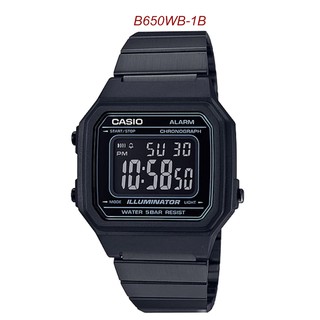 Casio Standard นาฬิกาข้อมือผู้หญิง ผู้ชาย สายสเตนเลสสตีล รุ่น B650WB-1B สีดำ ของแท้ประกัน1ปี