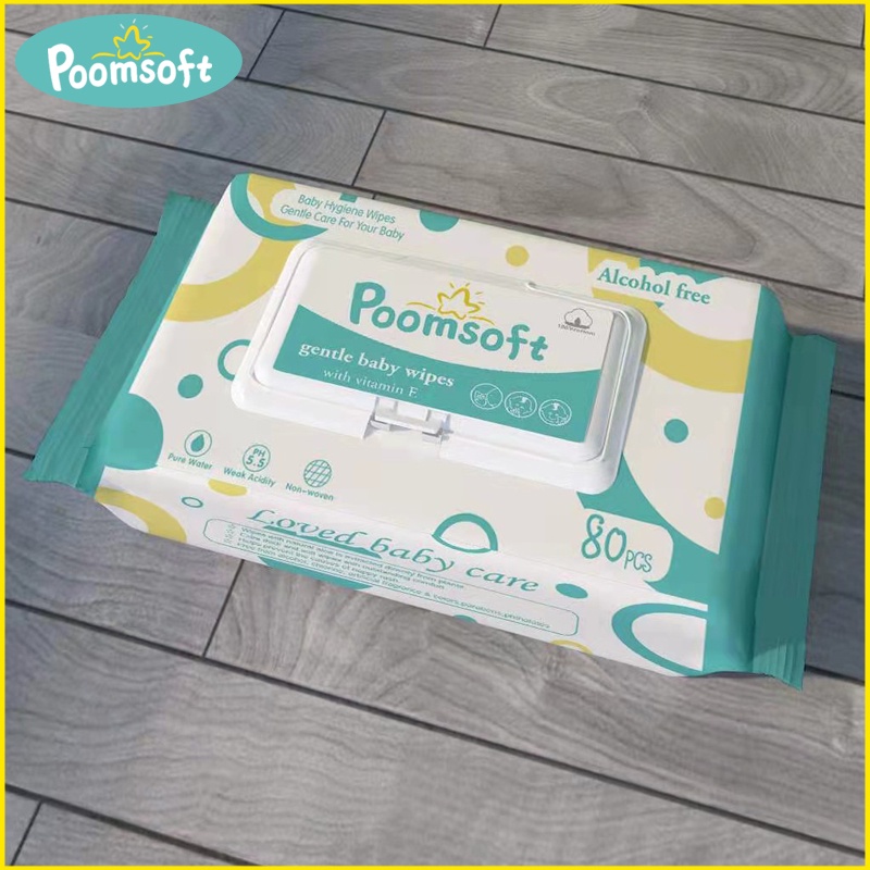 ภาพหน้าปกสินค้าPoomsoft Baby Wipes ทิชชู่เปียก 80แผ่น  ทิชชู่เปียกสําหรับเด็ก กระดาษเปียก ทิชชู เปียก ทิชชู่ ผ้าเปียก จากร้าน spiderman268 บน Shopee