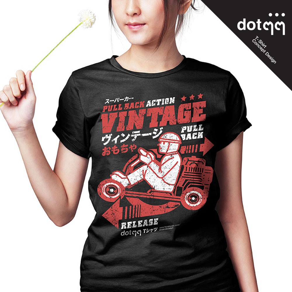 dotdotdot-เสื้อยืดหญิง-concept-design-ลาย-go-kart-black
