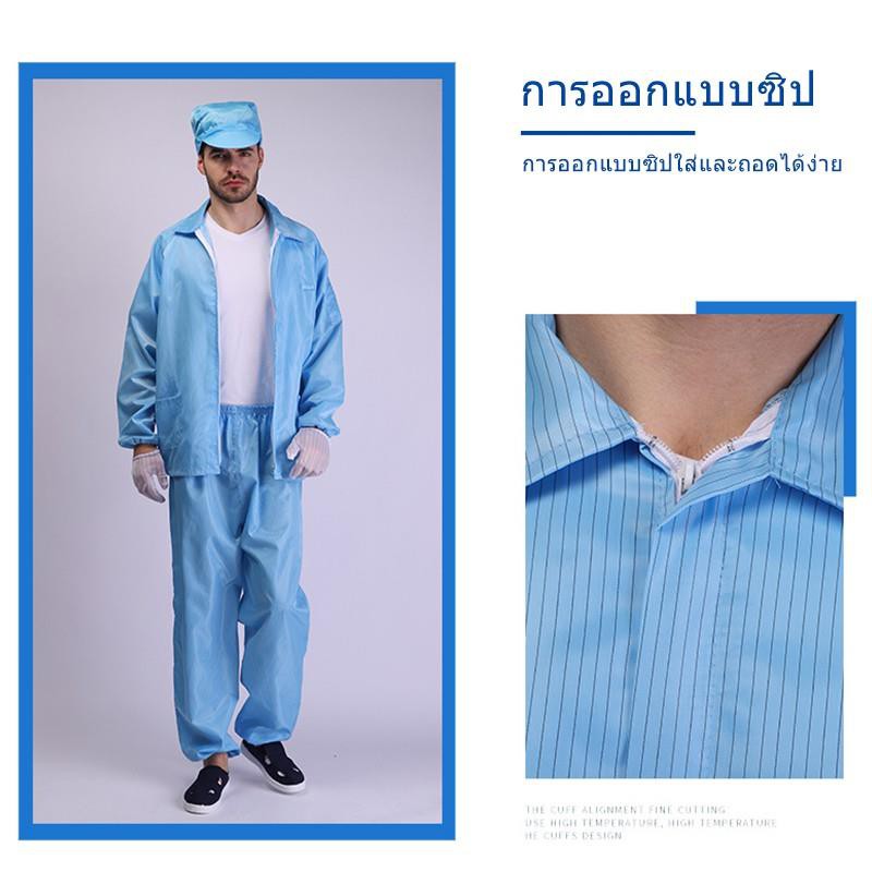 ชุดป้องกัน-ppe-suit-ชุดคลีนรูม-ชุดกันฝุ่น-ชุดป้องกันฝุ่น-ชุดกันไฟฟ้าสถิต-coverall-เสื้อป้องกันไฟฟ้าสถิต-เสื้อesd-ชุดป้อ