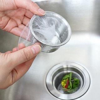 ถุงกรองอ่างล้างจาน 100PCS ตัวกรองตาข่ายแบบใช้แล้วทิ้งตัวช่วยที่ดีสำหรับห้องครัวเหมาะสำหรับอ่างล้างมือทุกขนาดสีขาว