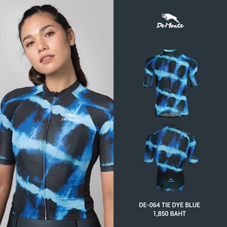 Demonte cycling เสื้อจักรยาน สำหรับผู้ชาย/ผู้หญิง DE064 Tie dye blue เนื้อผ้า Microflex Super lightweight
