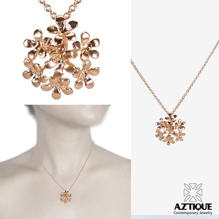 Aztique สร้อยคอดอกไม้  จี้ สร้อยคอ เครื่องประดับผู้หญิง Flower Necklace pendant