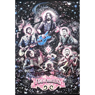 โปสเตอร์ รูปวาด วง ดนตรี ร็อค ฟูไฟเตอส์ Foo Fighters POSTER 24”x35” Inch American Alternative Hard Rock