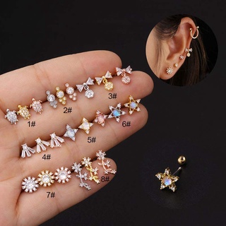 ต่างหูสแตนเลสเจาะหู 20gauge Helix Lobe 1ชิ้น