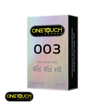 onetouch-003-วันทัช-003-แฟมิลี่-1-กล่อง-12-ชิ้น-ผิวเรียบ-ขนาด-52-ม-ม-แบบบาง-one-touch-ไม่ระบุชื่อสินค้าหน้ากล่อง