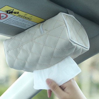 Auto Car Vehicle Faux Leather Zipper Tissue Box Napkin Storage Paper Holder