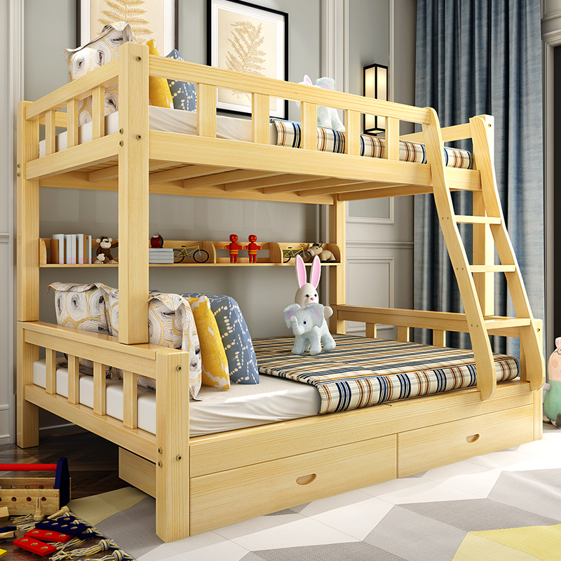 เตียงไม้เนื้อแข็งสองชั้น-เตียงเด็ก-เตียงผู้ใหญ่-เตียงสูงต่ำ-เตียงคู่-เตียงบนล่าง-เตียงสองชั้น-เตียงไม้-เตียง2ชั้น