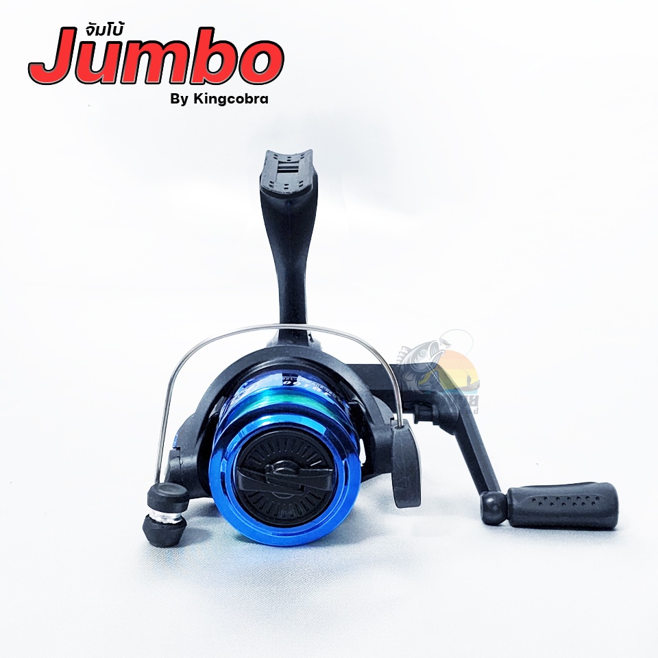 รอกตกปลา-รอกสปินนิ่ง-spining-reel-พร้อมเอ็นติดสปูนขนาด-15-ปอนด์-jumbo-200-by-kingcobra