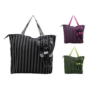 🐘พร้อมส่ง🐘 เอลฟ์...กระเป่าผ้าพลีทริ้วพับเก็บได้ในตัวช้าง (ELEPH Foldable Bag Pleat 3-Stripe)