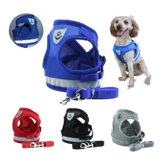 #P049 สายจูงสุนัข เรืองแสง Pet Reflective Harness สายจูงสัตว์เลี้ยง สายจูงหมา สายรัดอกสุนัข