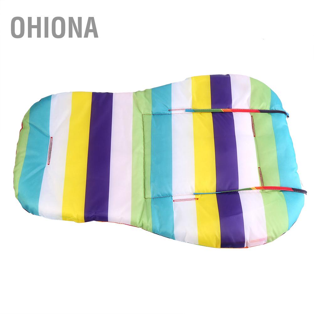 universal-waterproof-soft-baby-stroller-cushion-rainbow-striped-liner-car-seat