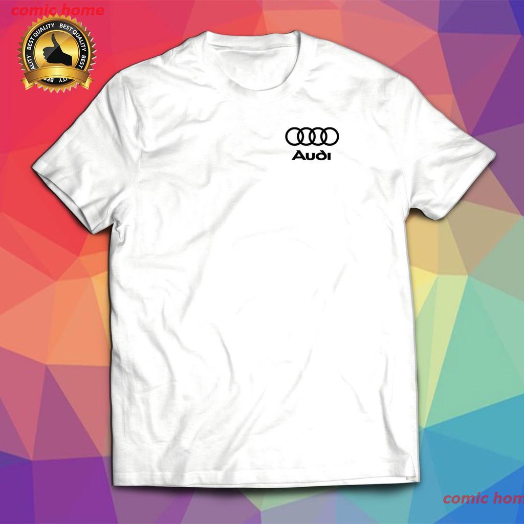 บ้านการ์ตูน-audi-โลโก้แบรนด์เสื้อยืดผ้าฝ้ายพรีเมี่ยม